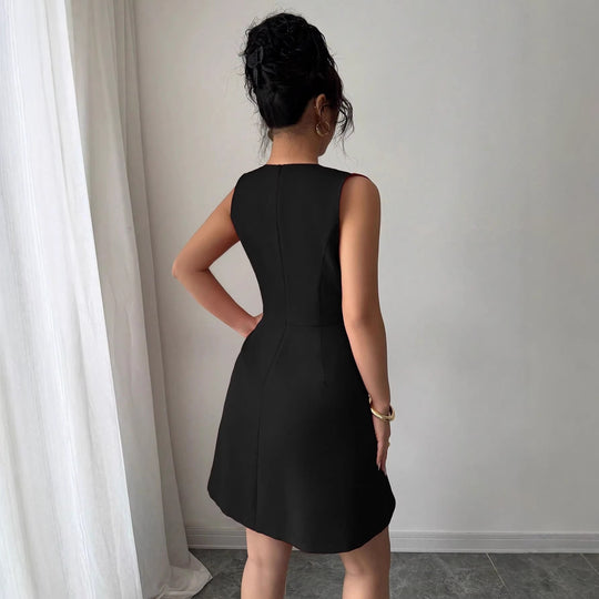 Damen Wickelkleid mit eleganter Silhouette und Knopfdetails R&B