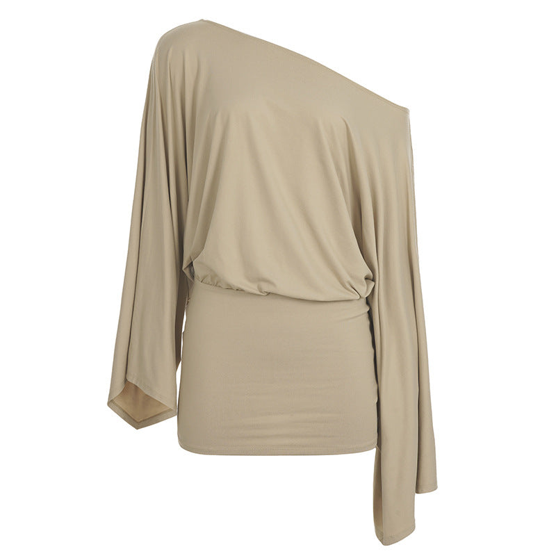Damen Oversize Tunika mit aufregendem Wickeldesign und großzügigen Ärmeln R&B