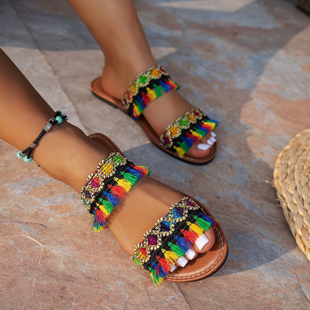 Damen Bunte Embellished Sandalen R&B