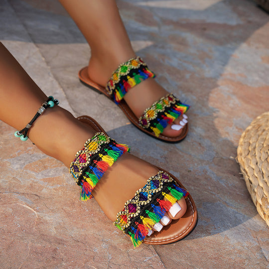 Damen Bunte Embellished Sandalen R&B