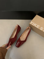 Damen elegante Ballerina-Pumps mit modischem Lederoberteil und komfortablem Fußbett R&B