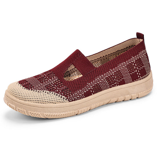 Damen Komfortable Slip-On Freizeitschuhe mit luftdurchlässigem Obermaterial R&B