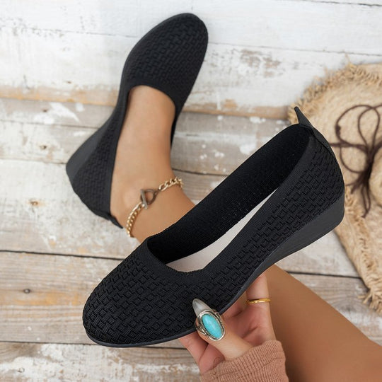 Damen bequeme Slip-On Ballerinas mit ergonomischem Fußbett R&B