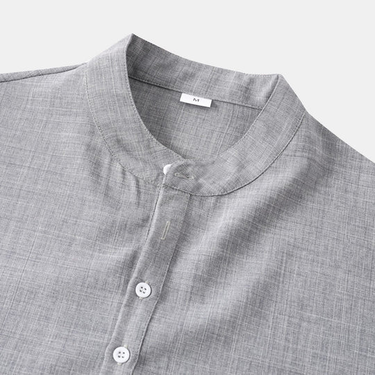 Herren Kurzarmhemd mit innovativem Henley-Ausschnitt und lässigem Look R&B