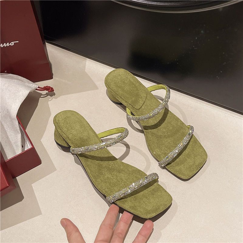 Damen elegante Riemchen-Sandalen mit Glitzerakzenten R&B