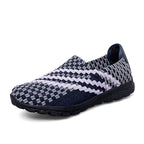 Damen Bequeme Slip-On Sneakers mit atmungsaktiver Faserstruktur