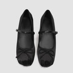 Damen elegante Ballerinas mit dezentem Riemen und feinem Schleifendetail R&B