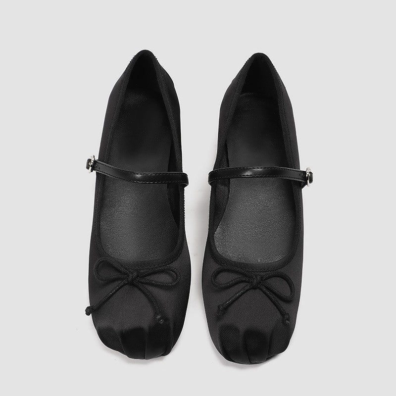 Damen elegante Ballerinas mit dezentem Riemen und feinem Schleifendetail R&B