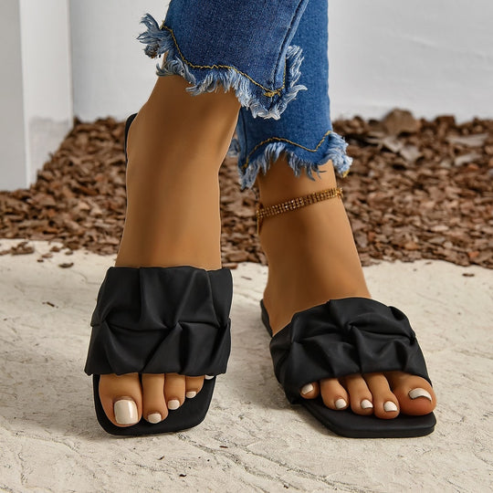 Damen Komfortable Falt-Sandalen mit stylischem Riemen R&B