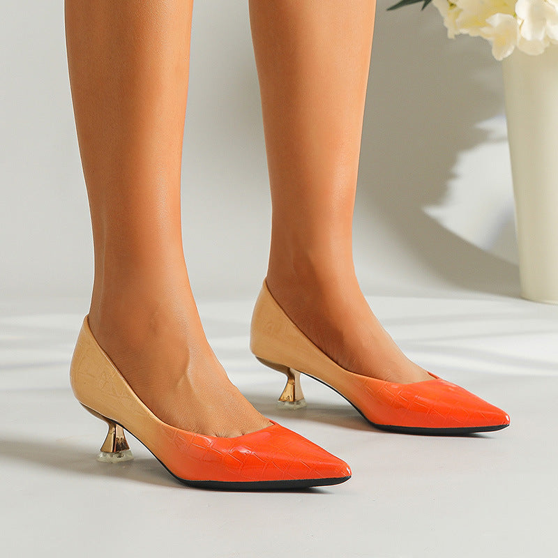 Damen Elegante Pumps mit spitzem Zehenbereich und glänzendem Finish R&B