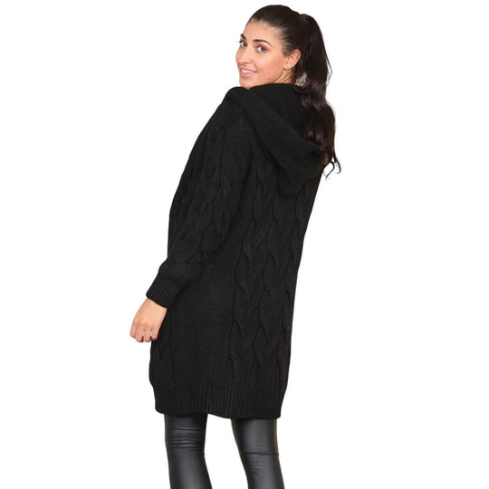 Damen Strickjacke mit oversized Schnitt und kunstvollem Kabelmuster R&B