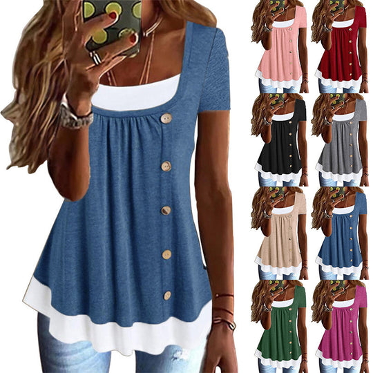 Damen Modisches Oberteil mit Knopfdetails R&B
