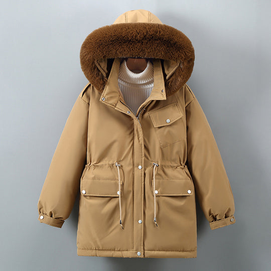 Damen Isolierte Winterjacke mit abnehmbarem Kunstpelzkragen und großzügigen Taschen R&B