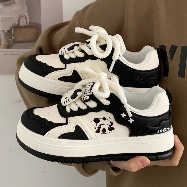 Damen Modische Sneakers mit spielerischem Panda-Design und rutschfester Sohle R&B