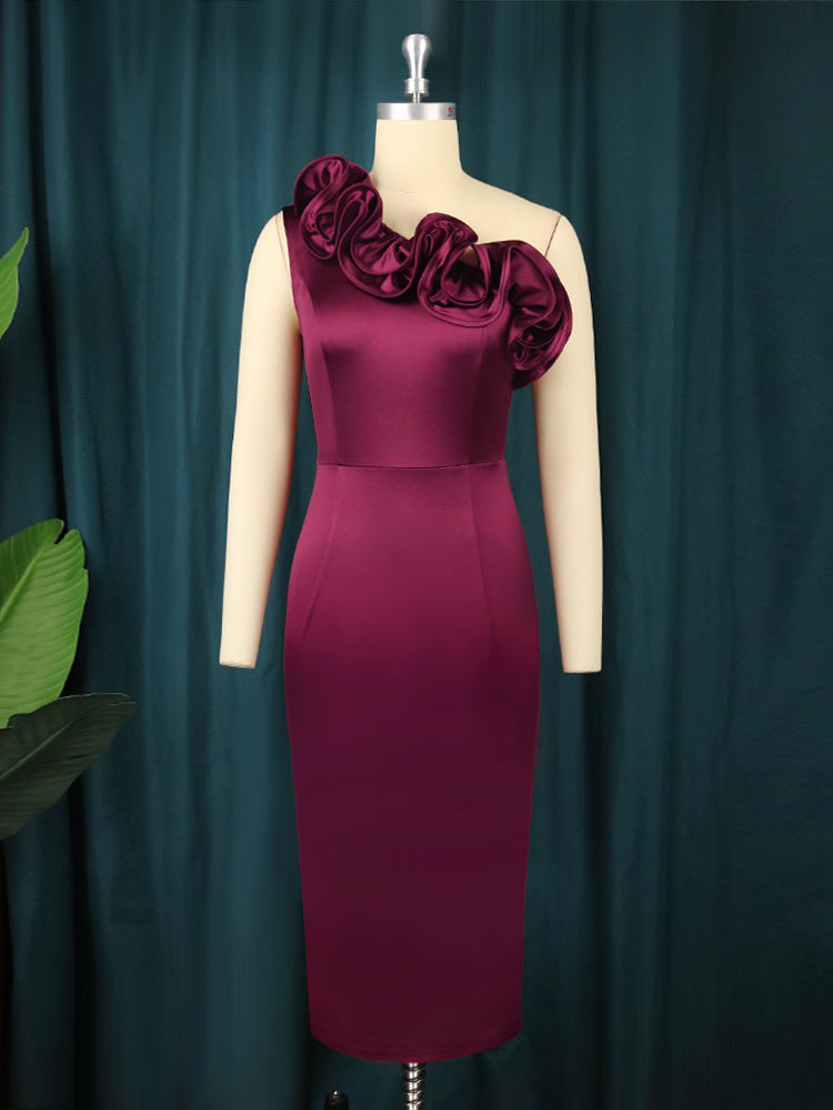 Damen Elegantes Cocktailkleid mit voluminösen Rüschen R&B