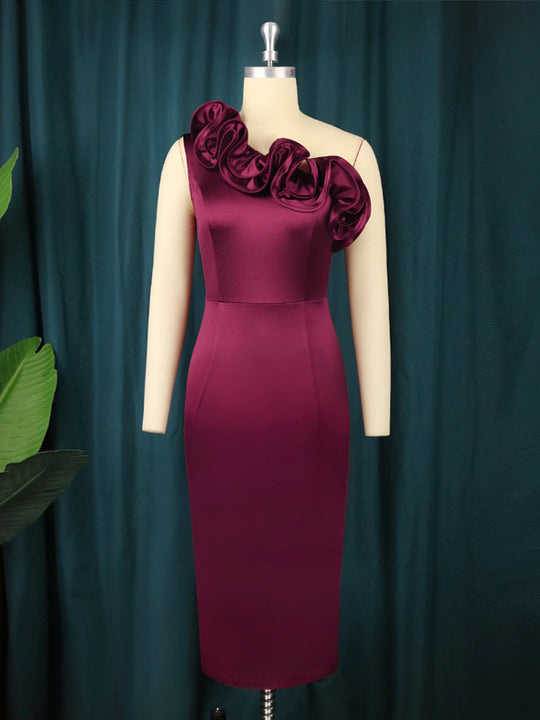 Damen Elegantes Cocktailkleid mit voluminösen Rüschen R&B