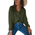 Damen Strickpullover mit elastischem Halsausschnitt und lässigem Schnitt R&B