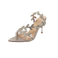 Damen Elegante Sandalen mit funkelndem Blattdesign und transparentem Riemchen R&B