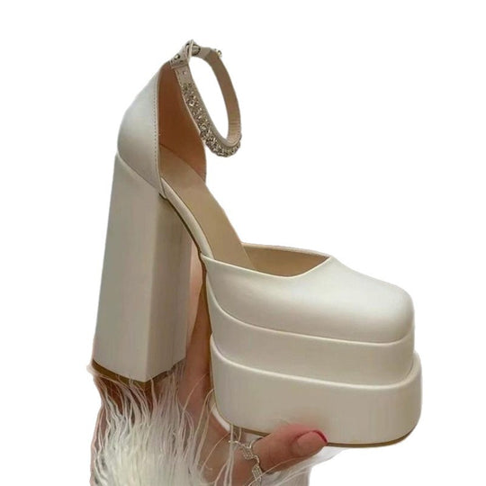Damen Plateau-High Heel Sandalen mit eleganter Riemchenverzierung R&B