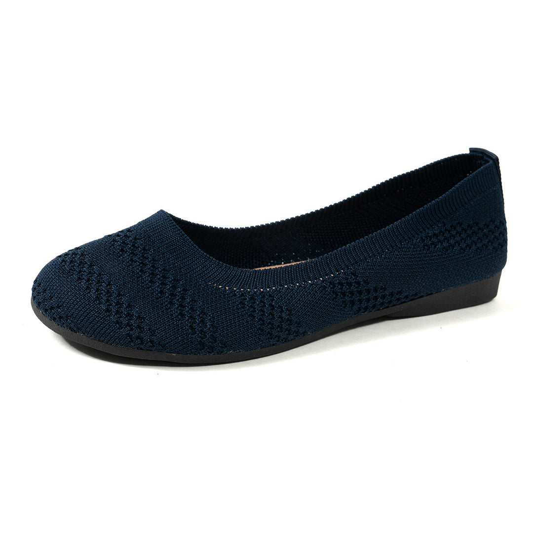 Damen Ballerinas mit elastischem Strickdesign und rutschfester Sohle R&B
