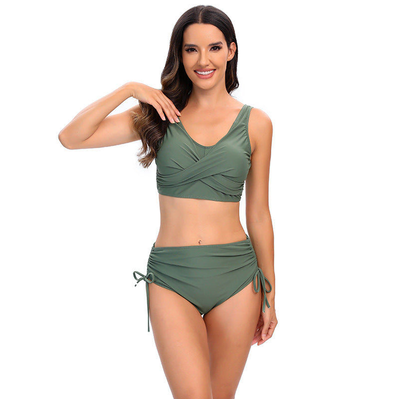 Damen Hochtailliertes Bikini-Set mit verstellbaren Trägern R&B