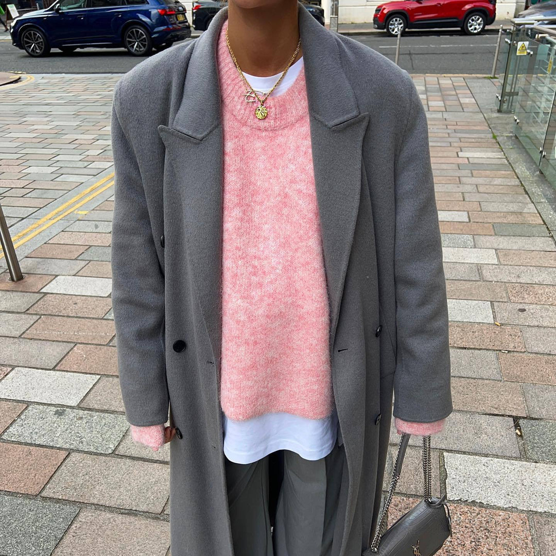 Damen gemütlicher Strickpullover mit lässigem Schnitt R&B