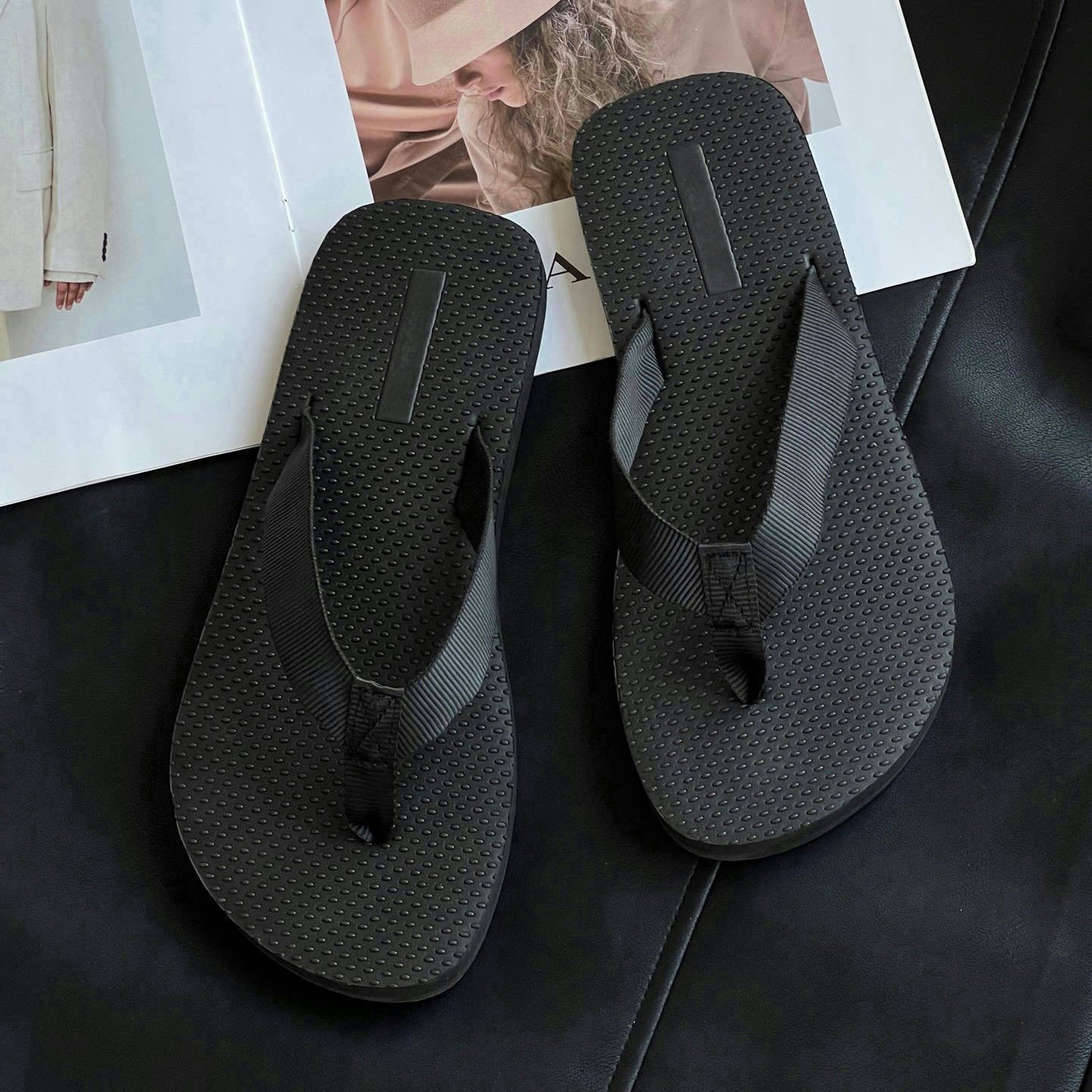 Damen Bequeme Zehentrenner-Sandalen mit rutschfester Sohle R&B