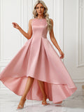 Damen Asymmetrisches Abendkleid aus satin mit Faltenwurf R&B