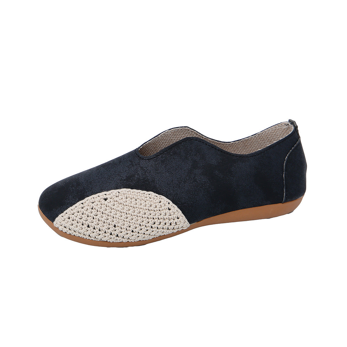 Damen Bequeme Ballerina-Schuhe mit modischem Häkel-Detail