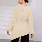 Damen Elegantes Wickelbluse mit langen Ärmeln
