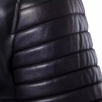 Herren Luxus Leder Bikerjacke mit asymmetrischem Reißverschluss