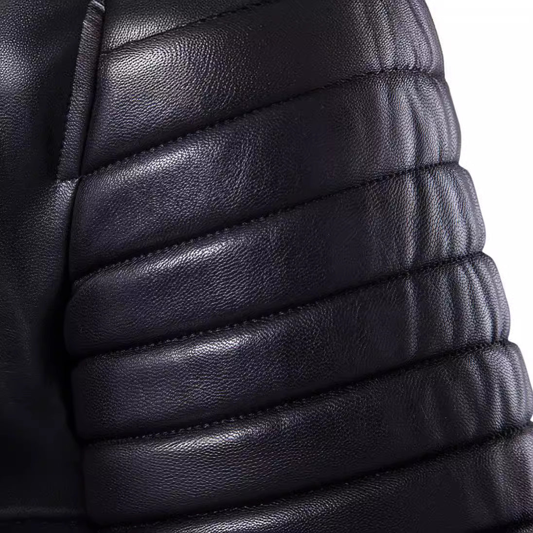 Herren Luxus Leder Bikerjacke mit asymmetrischem Reißverschluss