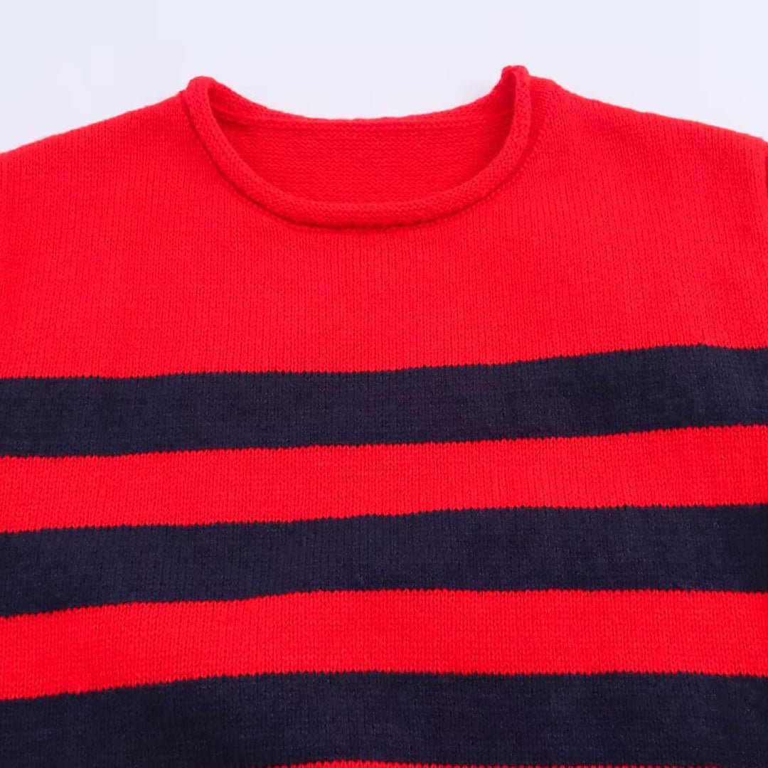 Damen modischer ärmelloser Strickpullover mit Knopfdetails R&B
