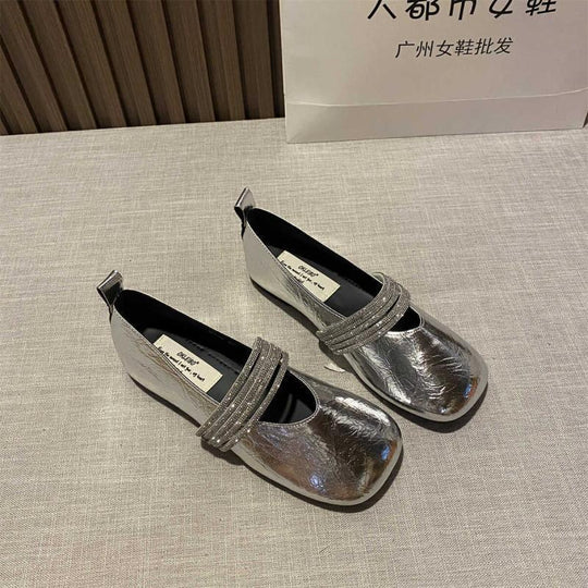 Damen elegante Ballerinas mit verzierten Riemchen R&B