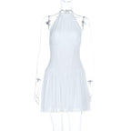 Damen verspieltes Halterkleid mit fließendem Rock R&B