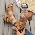 Damen Elegante Plateau-Sandaletten mit verstellbarem Riemen und atmungsaktivem Obermaterial R&B
