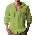Herren lässiges Kapuzenshirt mit Knopfleiste und praktischen Taschen R&B