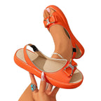 Damen Sling-Sandalen mit dekorativem Schleifen-Detail und ergonomischem Fußbett