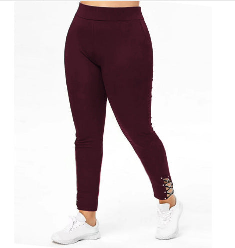 Damen Sportliche Leggings mit Schnürdetails R&B