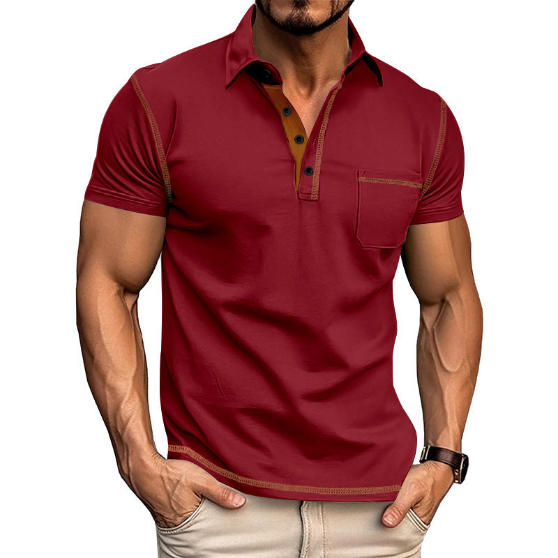Herren Poloshirt mit modernem Kragen und praktischen Knopfdetails