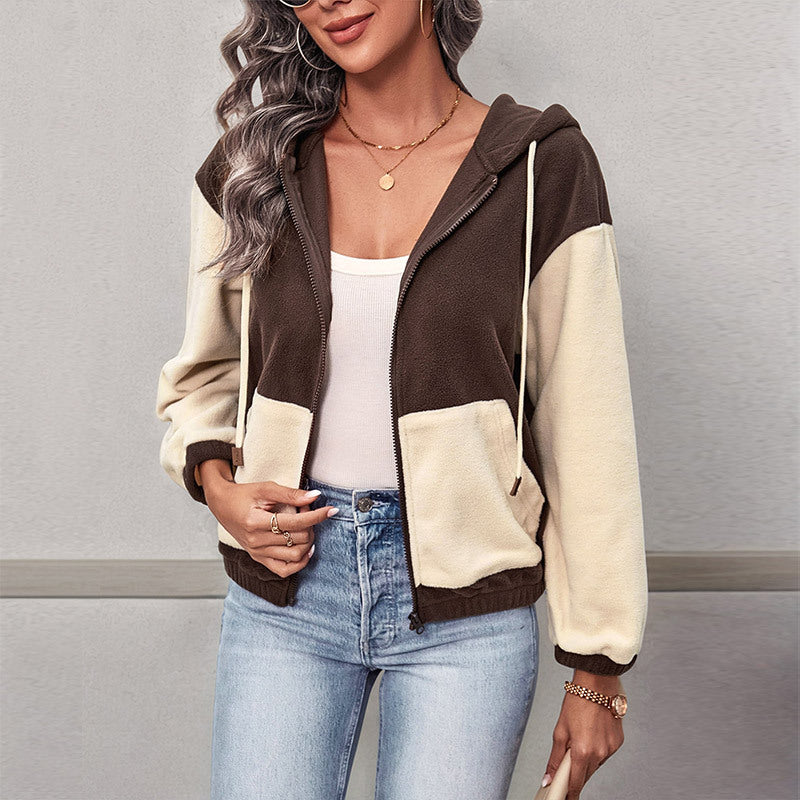 Damen Fleecejacke mit Kapuze R&B