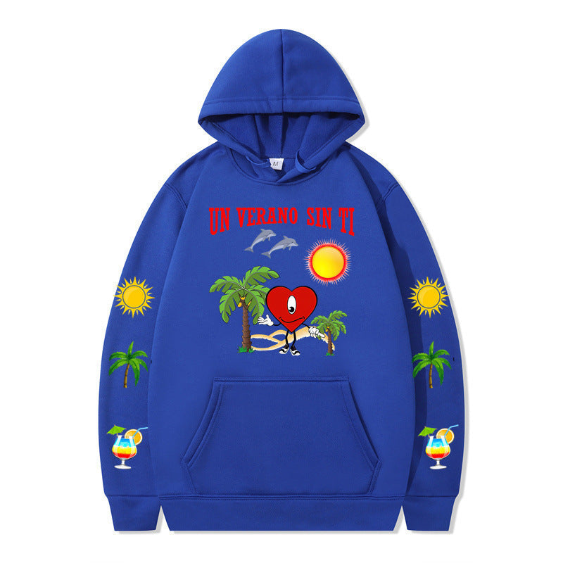 Damen Kapuzenpullover mit lebhaftem Sommermotiv und bequemer Passform R&B