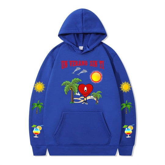 Damen Kapuzenpullover mit lebhaftem Sommermotiv und bequemer Passform R&B