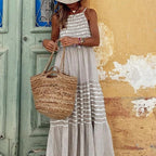 Damen Langes Sommerkleid mit eleganten Streifen von R&B