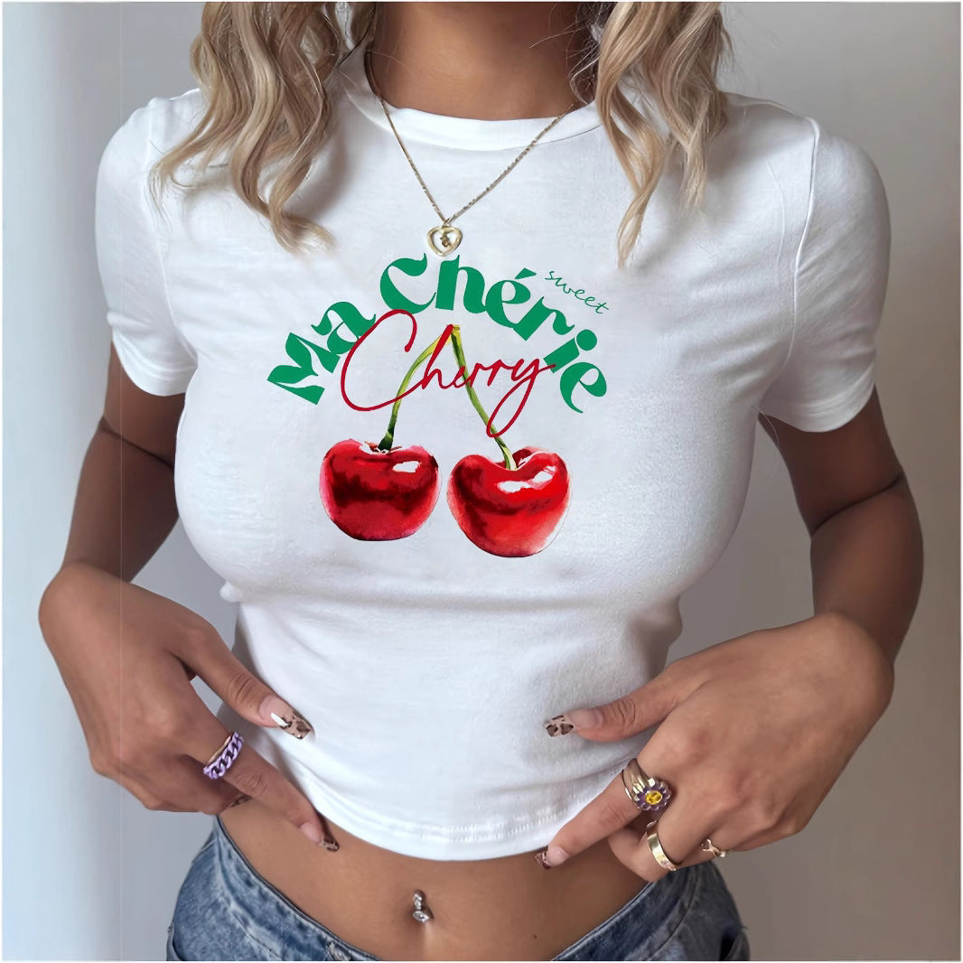 Damen T-Shirt mit kreativem Schlüsselherz-Motiv und modernem Print R&B