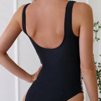 Damen Einteiler Badeanzug mit raffiniertem Leo-Design und figurformendem Schnitt R&B