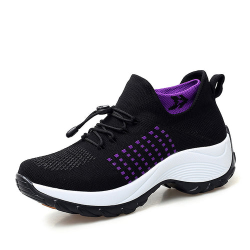 Damen nan gestrickter sockenähnlicher Sportschuh mit elastischem Schaft und stoßdämpfender Laufsohle R&B