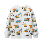 Jungen Sweatshirt mit buntem Baustellenfahrzeug-Design R&B