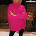 Damen Grobstrick Rollkragenpullover mit oversize Passform
