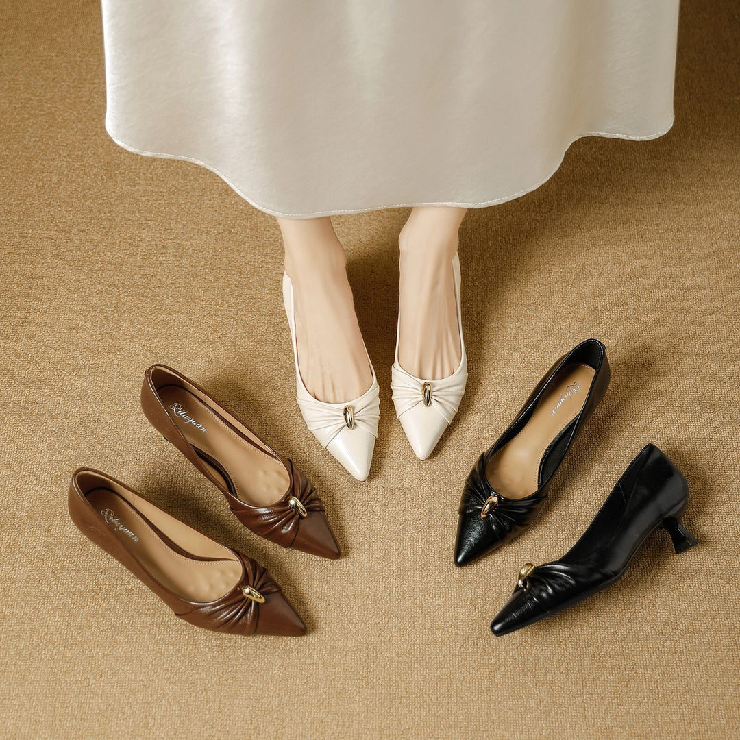 Damen elegante spitze Pumps mit dekorativer Schleife R&B